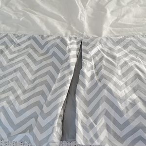 Grey Chevron baby crib skirt